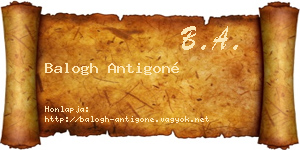 Balogh Antigoné névjegykártya